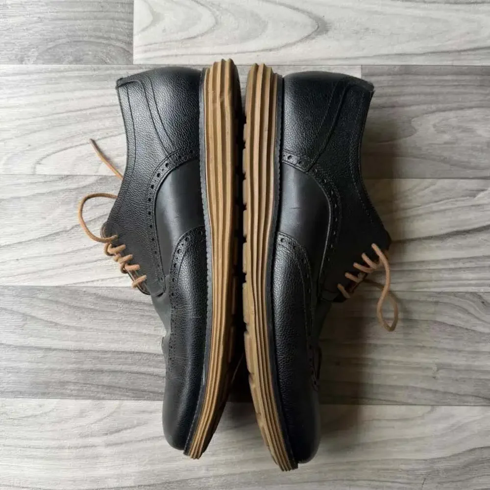 Cole Haan Zerogrand Wingtip Oxford Black Leather Dress Shoes Size 11M C26187